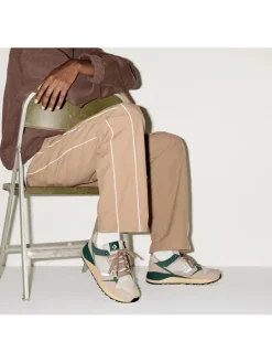 Leren sneakers "Wave Trainer" grijs/groen