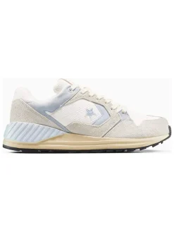 Leren sneakers "Wave Trainer" grijs/lichtblauw/wit