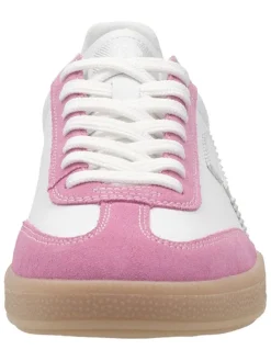 Leren sneakers wit/lichtroze