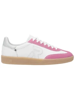 Leren sneakers wit/lichtroze