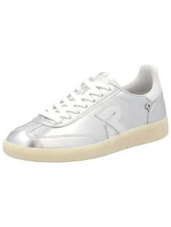 Leren sneakers zilverkleurig