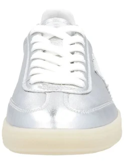 Leren sneakers zilverkleurig