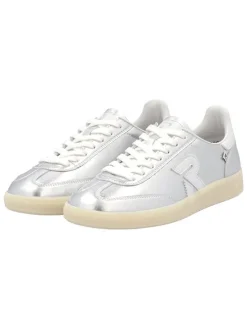 Leren sneakers zilverkleurig