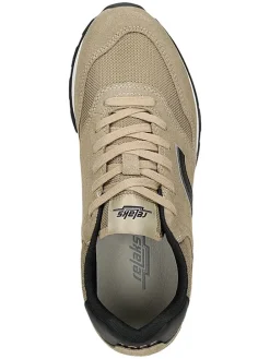 Leren sneakers zwart/beige