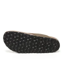 Leren teenslippers bruin