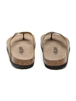 Leren teenslippers bruin