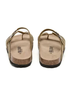Leren teenslippers bruin