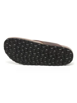Leren teenslippers bruin