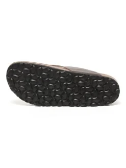 Leren teenslippers bruin