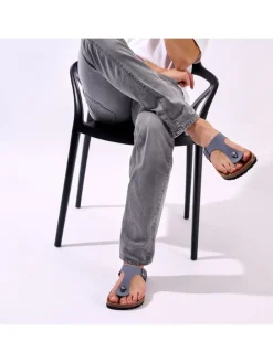 Leren teenslippers 