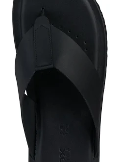 Leren teenslippers "Erice" zwart