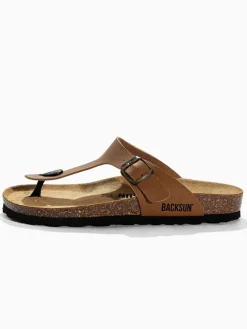 Leren teenslippers 