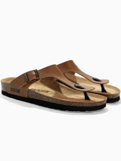 Leren teenslippers 