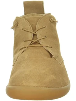 Leren veterschoenen beige
