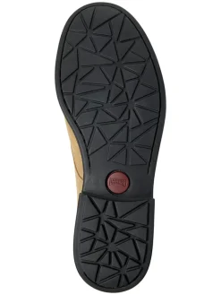 Leren veterschoenen beige