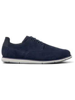 Leren veterschoenen donkerblauw