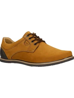 Leren veterschoenen lichtbruin