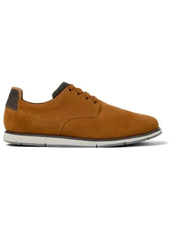 Leren veterschoenen lichtbruin