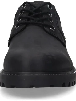 Leren veterschoenen zwart