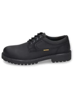 Leren veterschoenen zwart