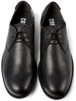 Leren veterschoenen zwart