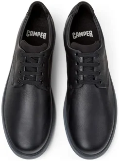 Leren veterschoenen zwart