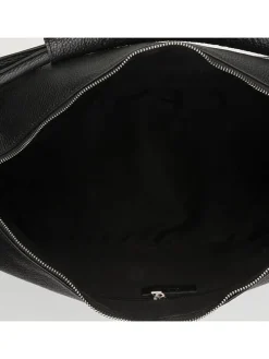 Leren weekendtas "Jax" zwart - (B)60 x (H)34 x (D)14 cm