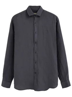 Linnen blouse antraciet