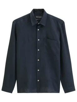 Linnen blouse donkerblauw
