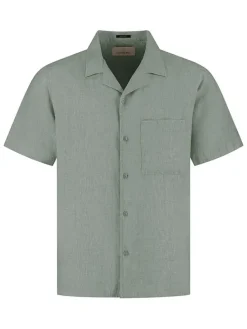 Linnen blouse groen
