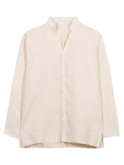 Linnen blouse "Vincent" zandkleurig