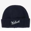 Merinowollen muts donkerblauw