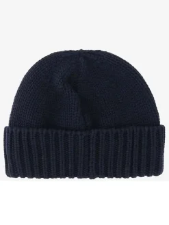 Merinowollen muts donkerblauw