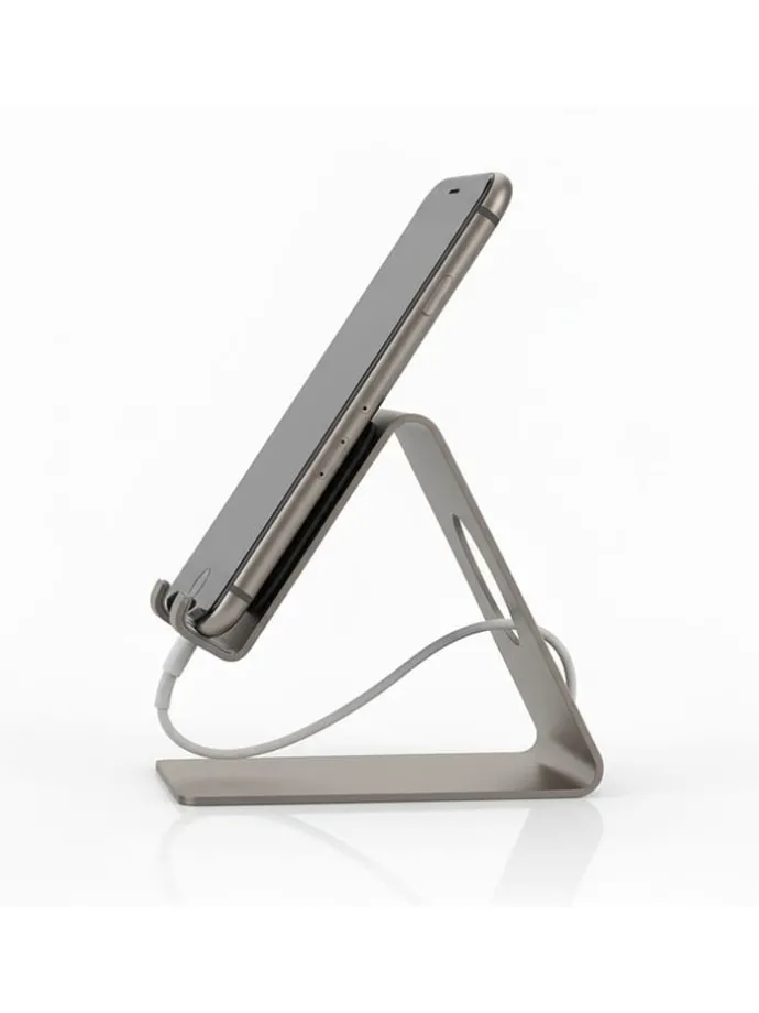 Mobiele telefoonhouder zilverkleurig - (B)6 x (H)12 x (D)10 cm