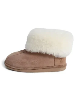 Pantoffels met lamsvacht "Alta" lichtbruin