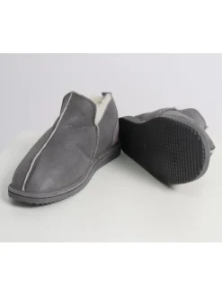 Pantoffels met lamsvacht "Drammen" grijs