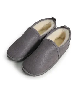 Pantoffels met lamsvacht "Helsinki" grijs