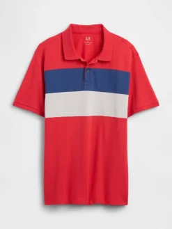 Poloshirt rood/blauw