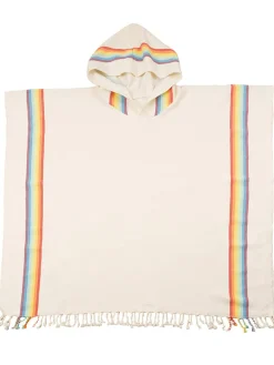 Poncho crème/meerkleurig