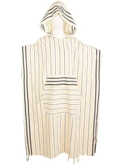 Poncho crème/zwart/geel