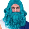Pruik "Poseidon/Neptune" turquoise