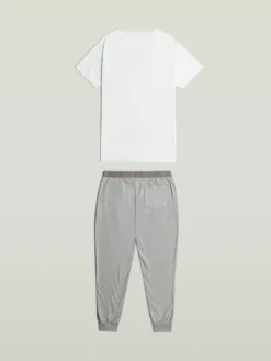 Pyjama wit/grijs