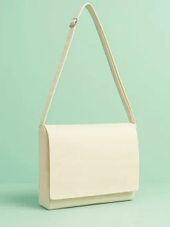 Schoudertas beige - (B)34 x (H)27 x (D)8 cm