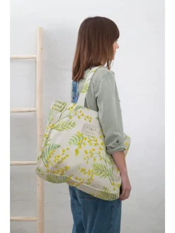 Shopper "Mimosa" beige/grijs - (B)42 x (H)36 x (D)7 cm