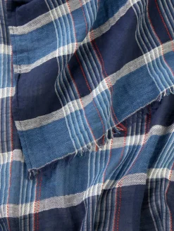 Sjaal blauw/rood