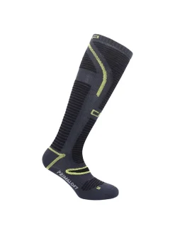 Ski-/snowboardsokken zwart/donkerblauw/geel