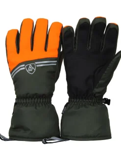 Ski-/snowboardvingerhandschoenen "Mamilla" kaki/oranje