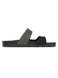 Slippers "Gabin" zwart/ kaki