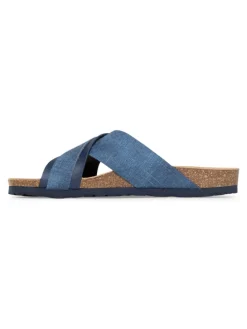 Slippers "Giovani" donkerblauw