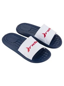 Slippers "Step" donkerblauw/wit/rood
